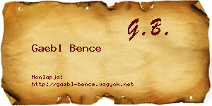 Gaebl Bence névjegykártya